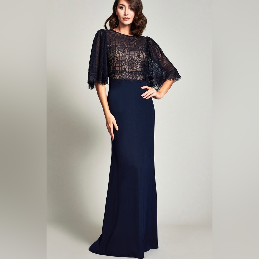 Tadashi Shoji Zak Lace top Evening Gown size 4 NEW
